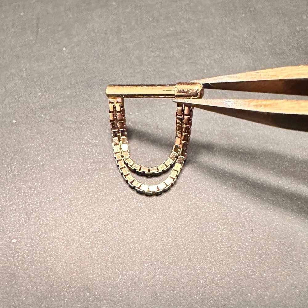 BVLA Dire straights septum yellow gold clicker pin closure